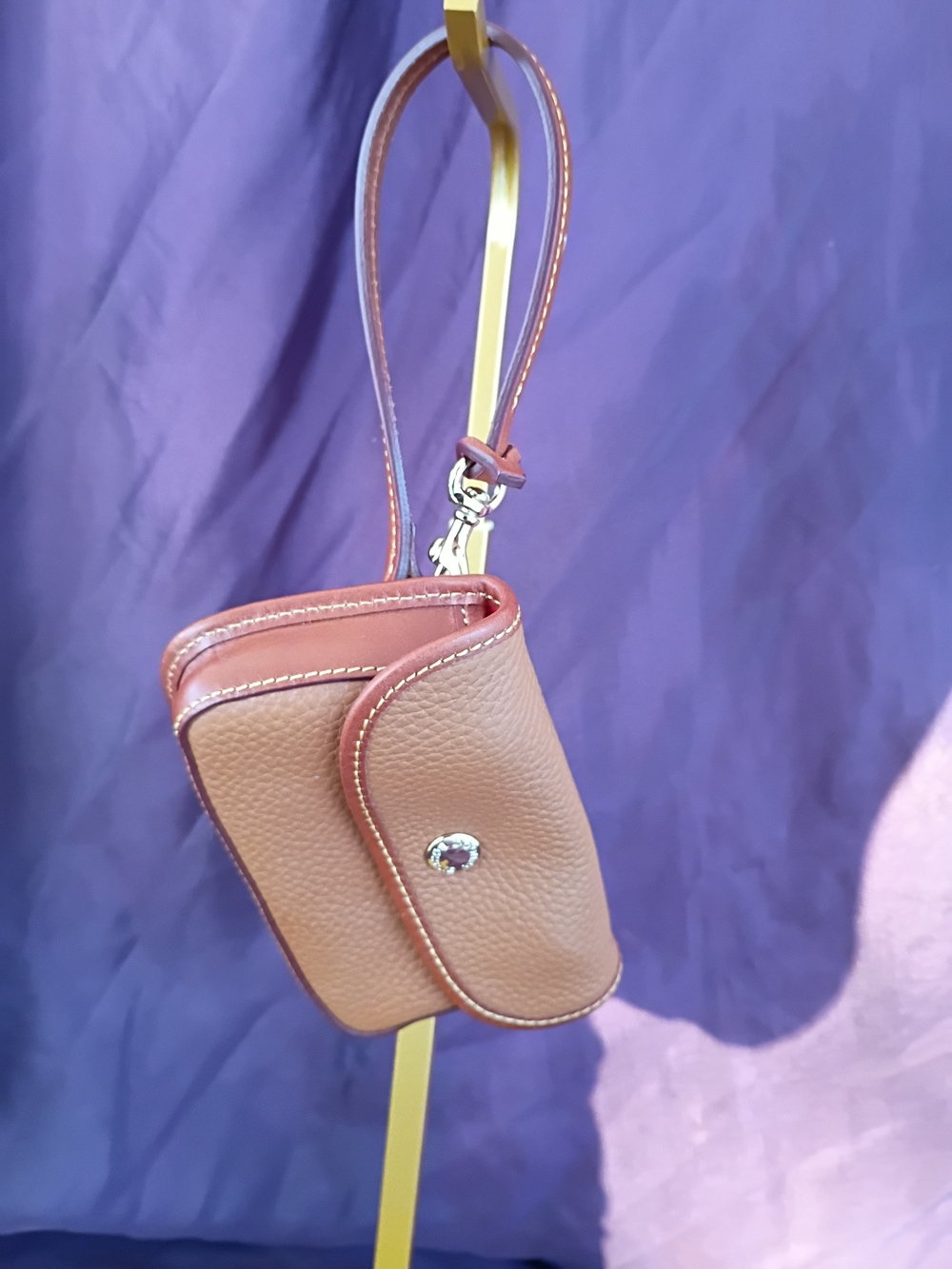 Dooney & Bourke Pebbled Leather Camel Wristlet - Picture 6 of 10